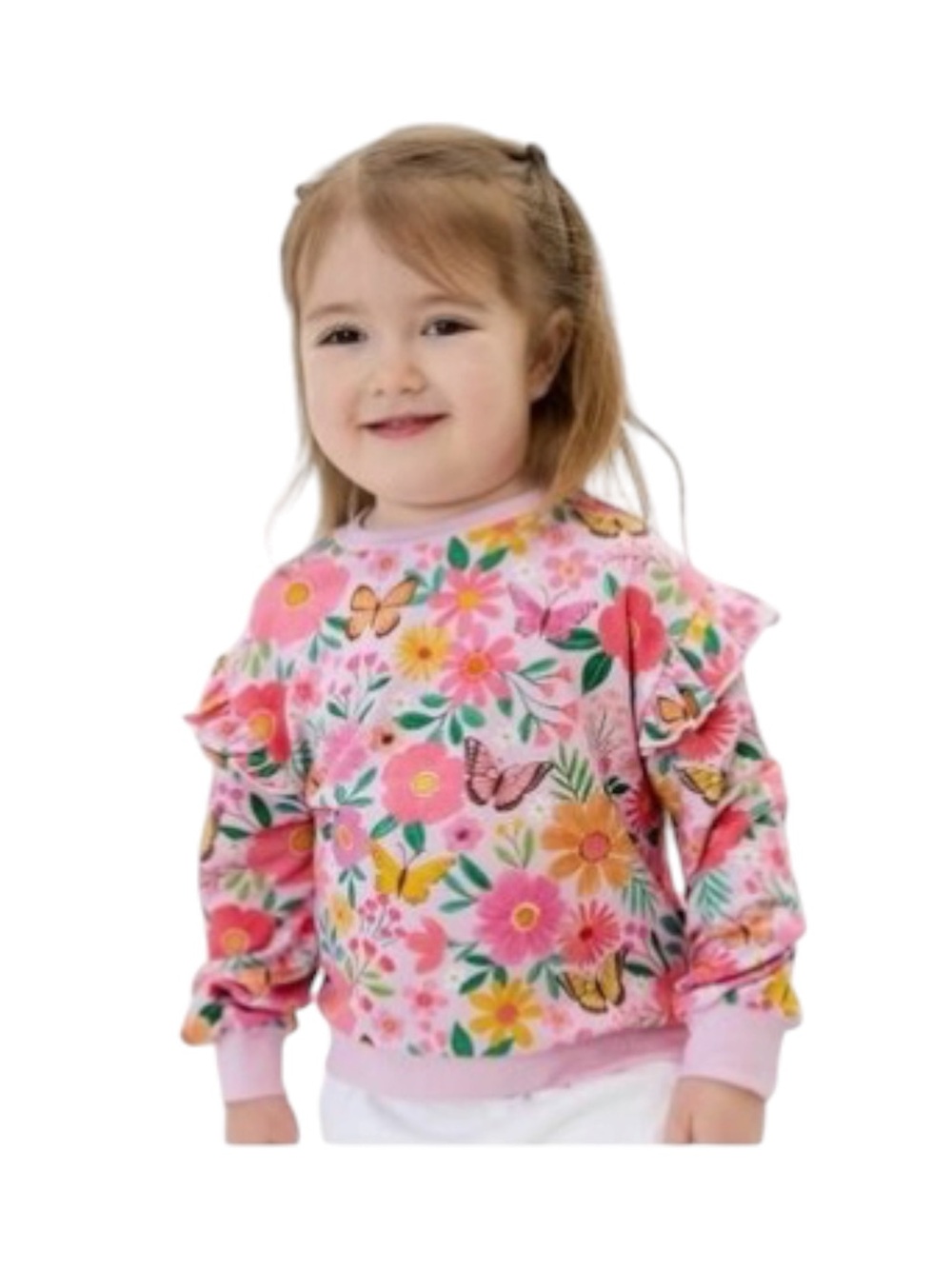 Little Sleepies Play Flutter Garden Crewneck Bamboo Sweatshirt Size 3T